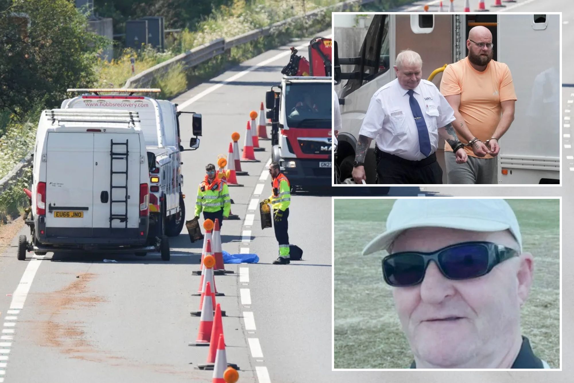 Builder who was ‘too drunk to stand’ killed motorway worker, 65, by smashing into him in coned-off area