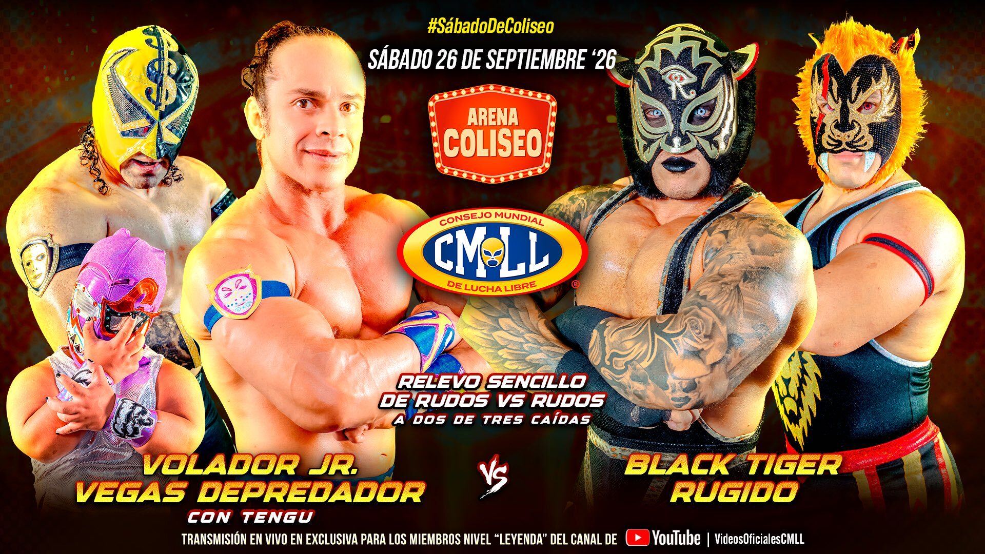CMLL Sábado De Coliseo Results (9/26/2026): Depredadores vs. Fieras del Ring, Guerreros Laguneros, More