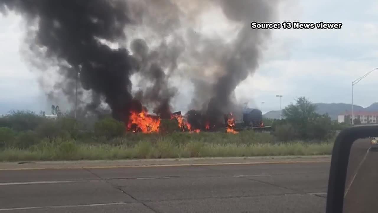 Trooper hurt in crash with semi on Interstate 10 near Benson
