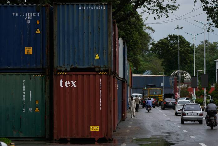 In Islamabad, shipping containers on the streets signal a protest is imminent