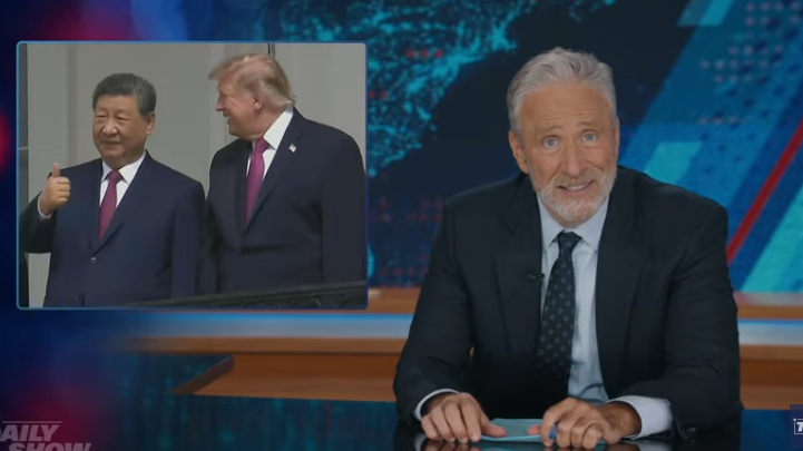 Jon Stewart Takes Aim at Trump’s Meeting With Chinese President: ‘How Does America Even Stay on the Map?’