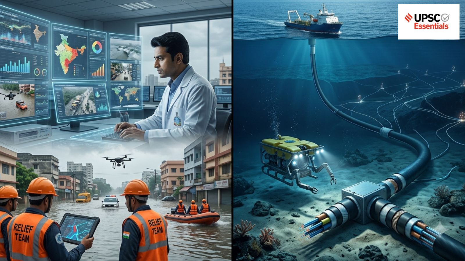 UPSC Mains Answer Practice — GS 3: role of AI in transforming disaster management and Vulnerability of subsea cables (Week 174)