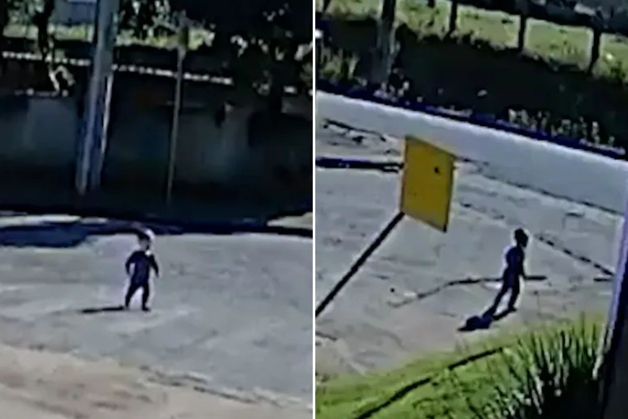 Shocking moment boy, 1, walks down middle of road after escaping nursery school & walking to his mum’s office