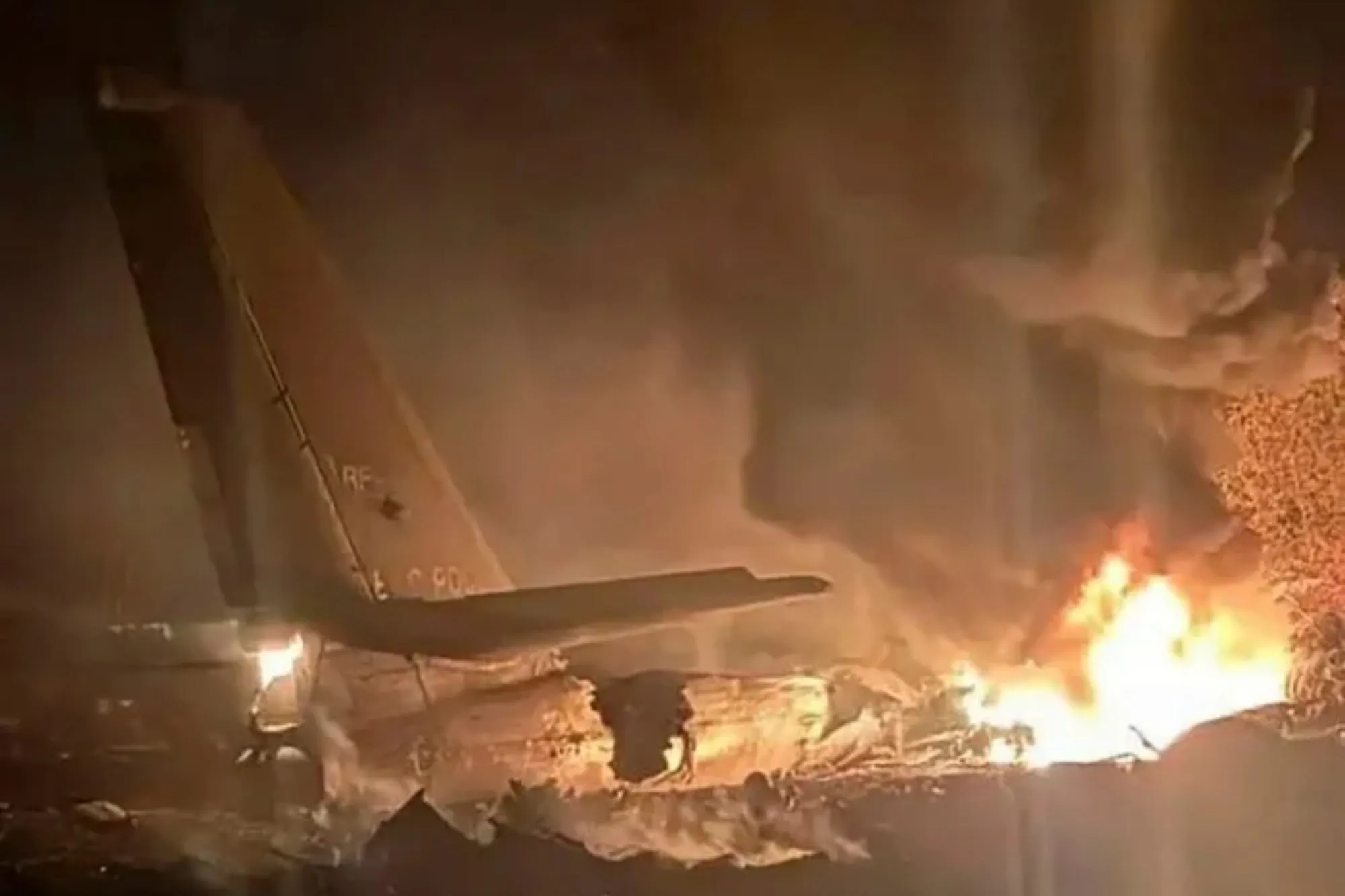 Russian nuke ‘Bear’ bomber crashes in fireball killing six on board as ‘engines fail minutes after take-off’