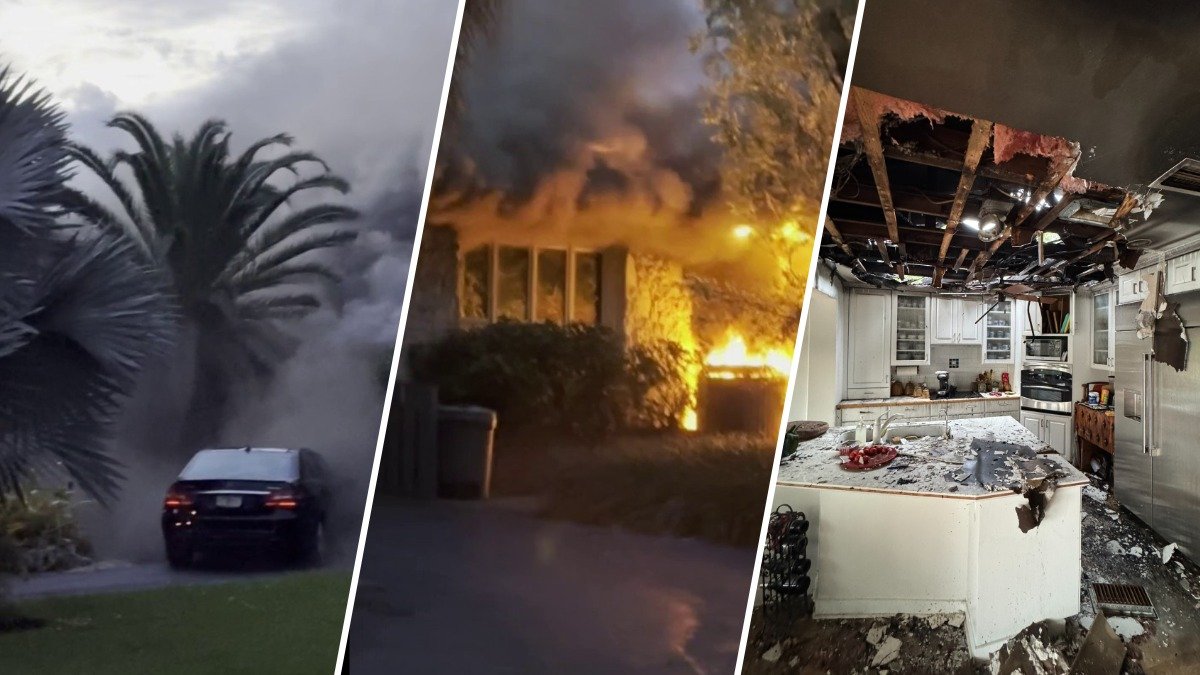 Fire destroys roof of Coral Gables home; residents evaluated at scene