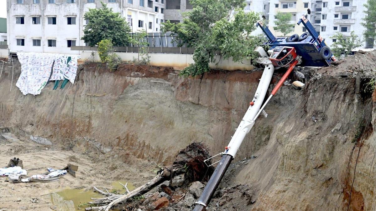 Three workers die after a crane collapses at a construction site in Tirupati