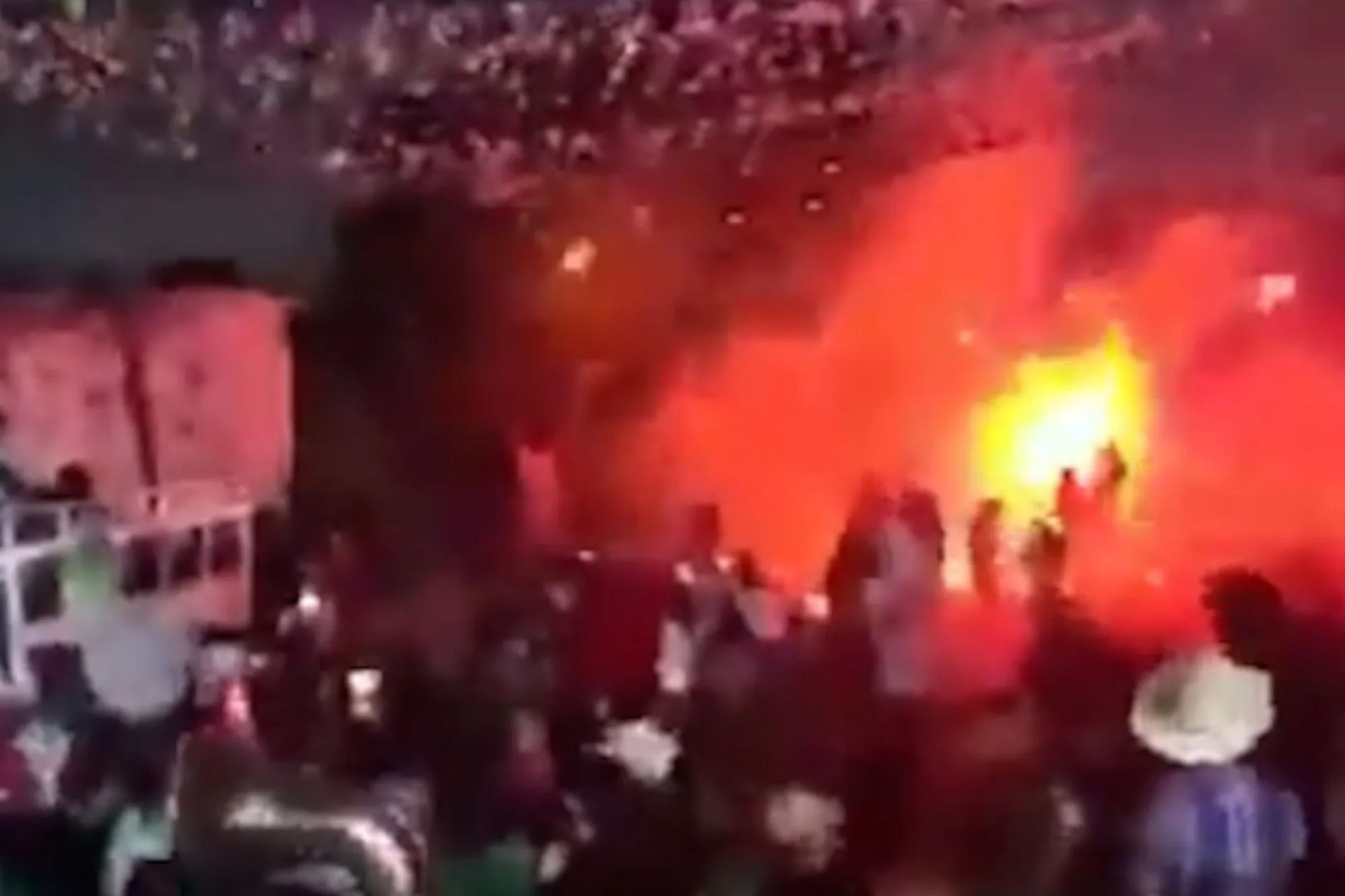 Horror moment huge ball of fireworks explodes at festival leaving 13 injured & panicked festival-goers fleeing for cover