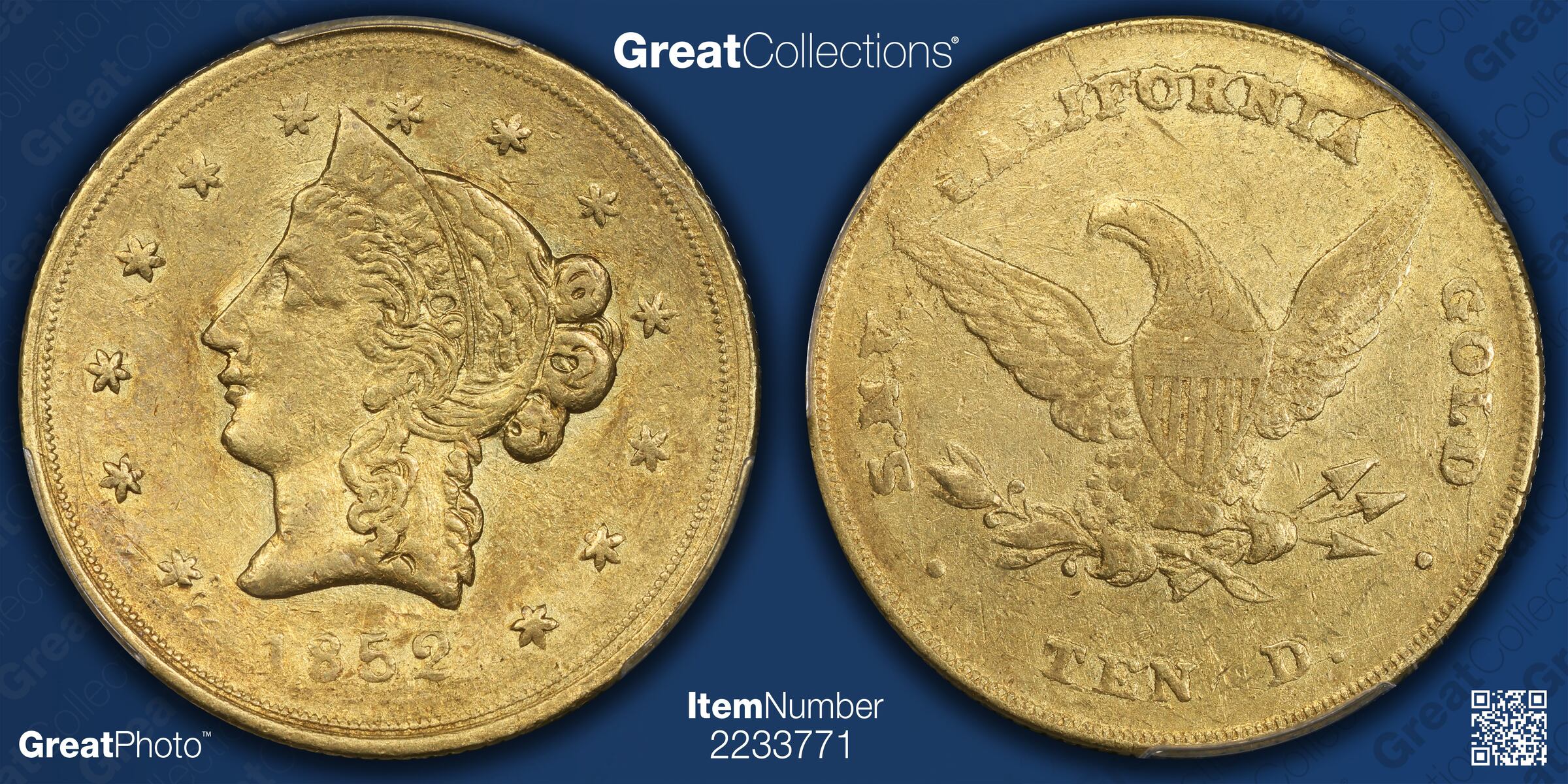 $10 California gold coin sold for $354,375