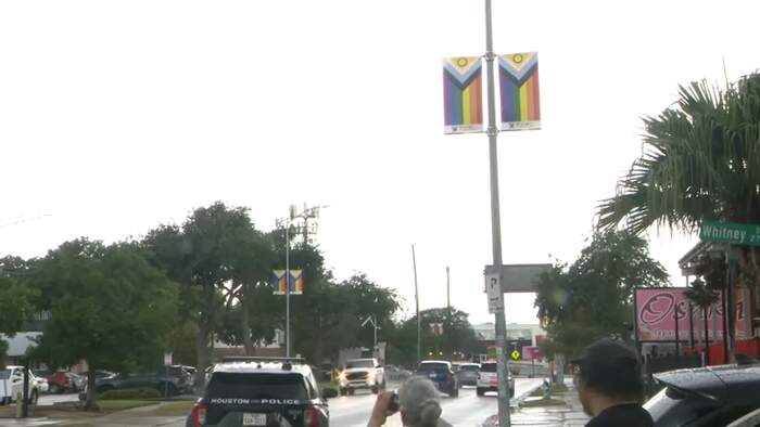Pride banners installed on Westheimer in Montrose
