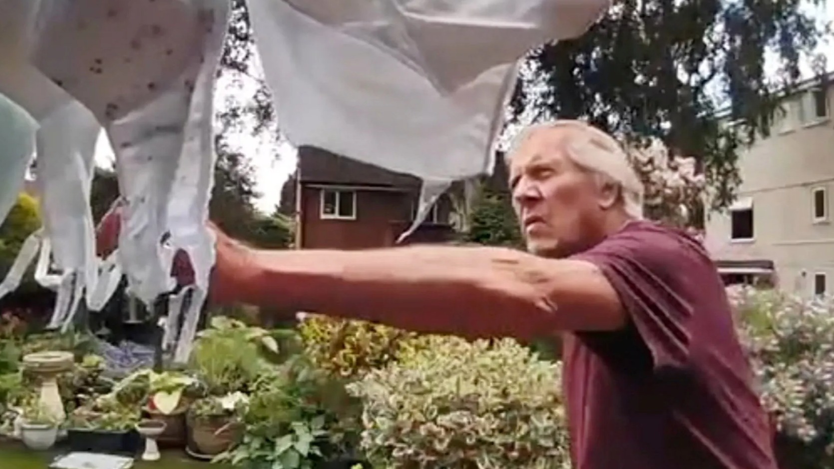 Flasher neighbour, 73, performed sex acts in full view of widow & fondled bras on her washing line for over TEN years