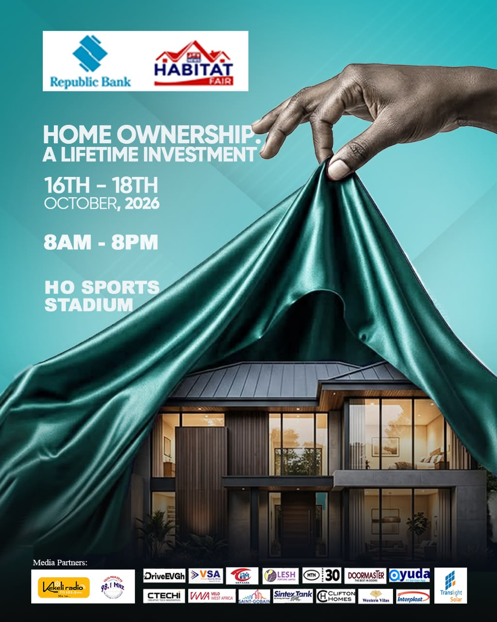 Republic Bank-JoyNews Habitat Fair heads to Ho Sports Stadium for 4th clinic set for October 16-18