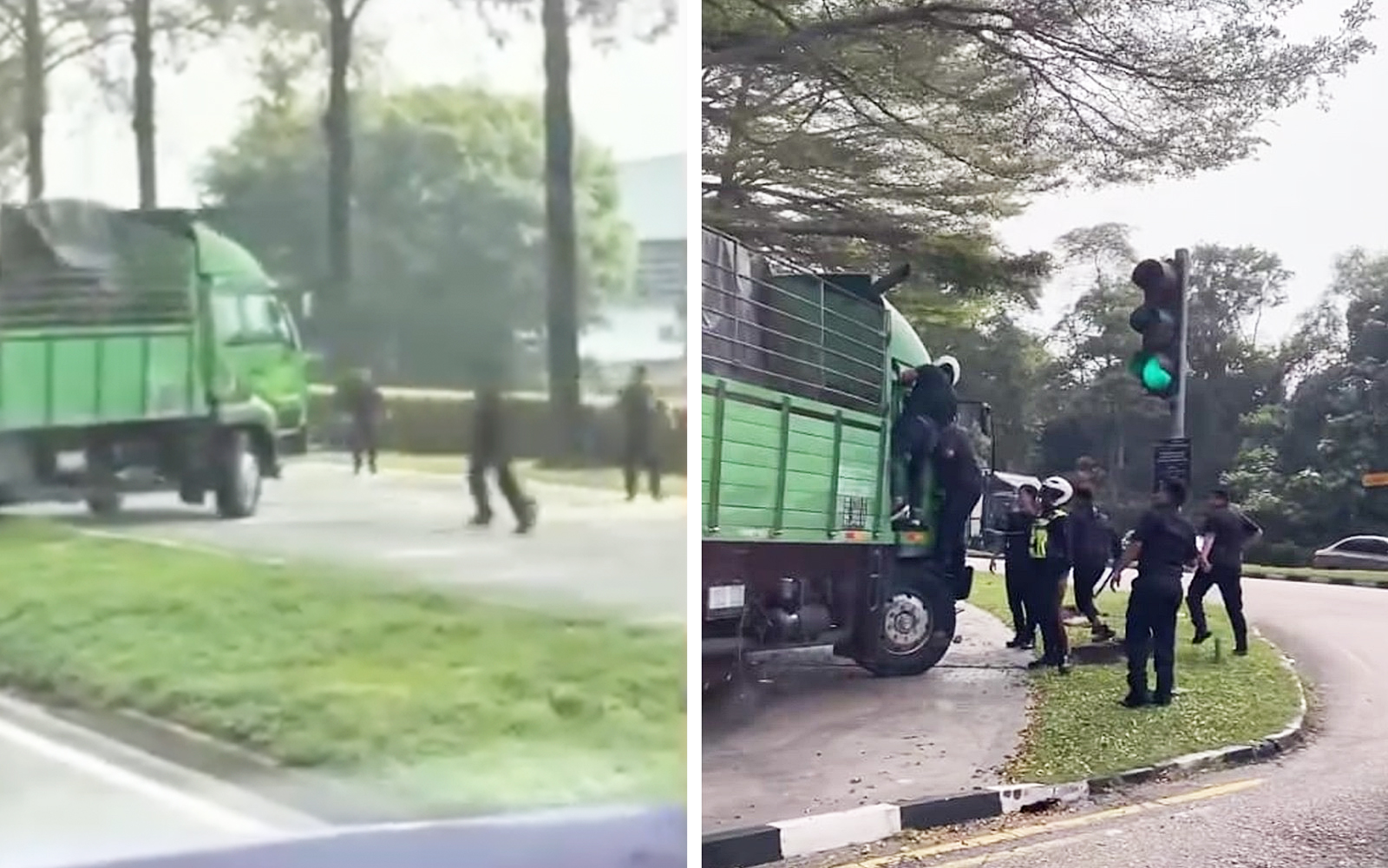 Man with 27 previous criminal records held after lorry chase in Pasir Gudang