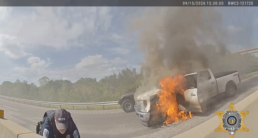Clay County deputy, off-duty KCPD detective rescue man from burning truck on I-35