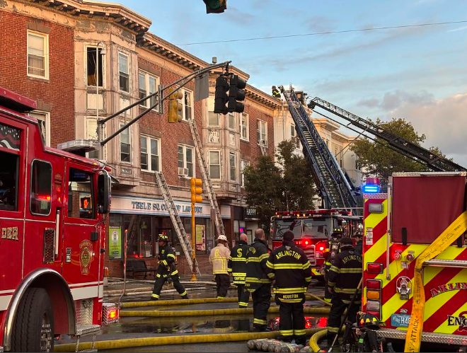 Crews battling 5-alarm fire in Somerville