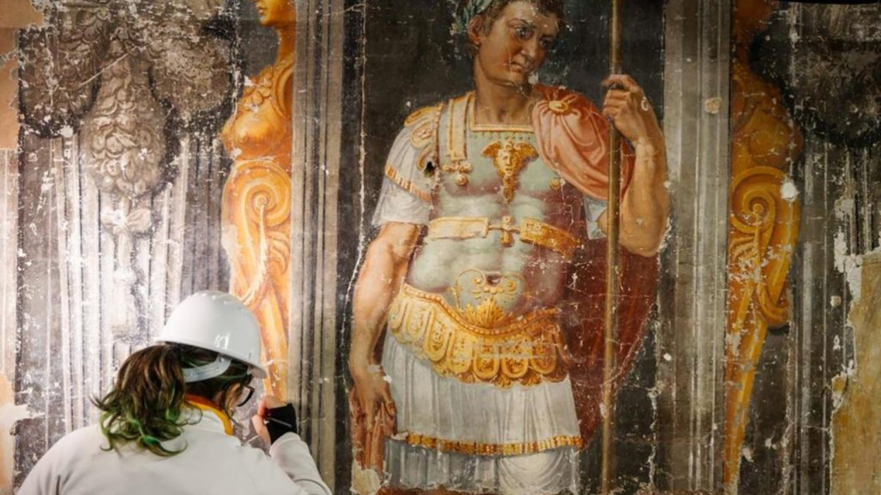Nuns painted over risqué Rome frescoes; restorers reveal them 300 years later