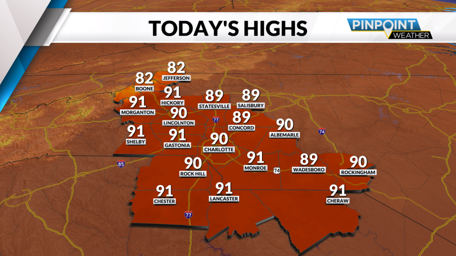 Temperatures heat back up Monday; strong to severe storms possible on Tuesday