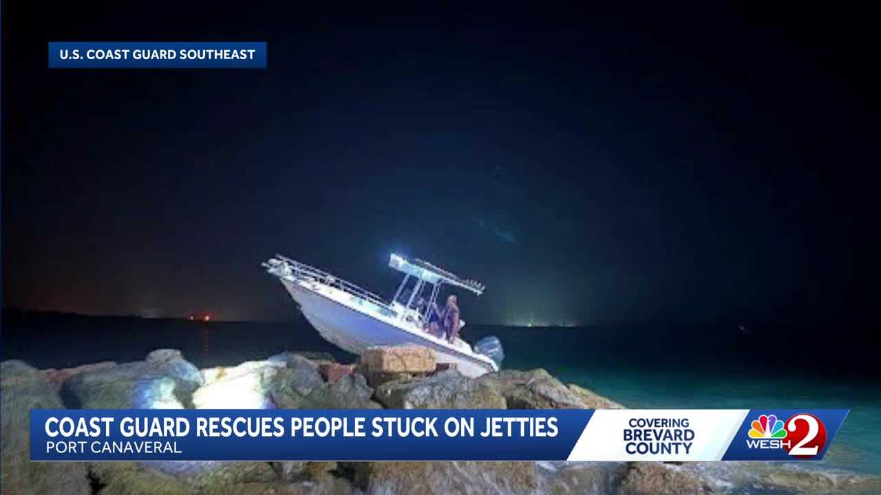Photos: 2 injured after boat collides with Port Canaveral jetties
