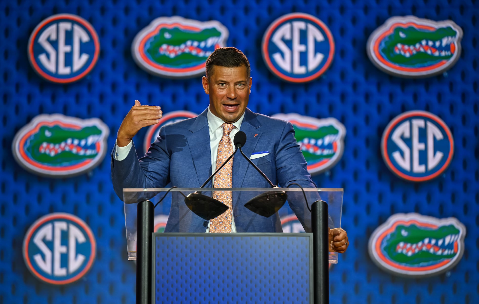 Florida's Jon Sumrall responds to his wife revealing how he enjoys to relax