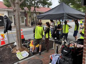 What's filming in Marietta Square?