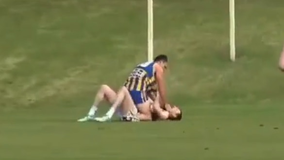 Footy player choked opponent before 'coward's punch', fresh video shows