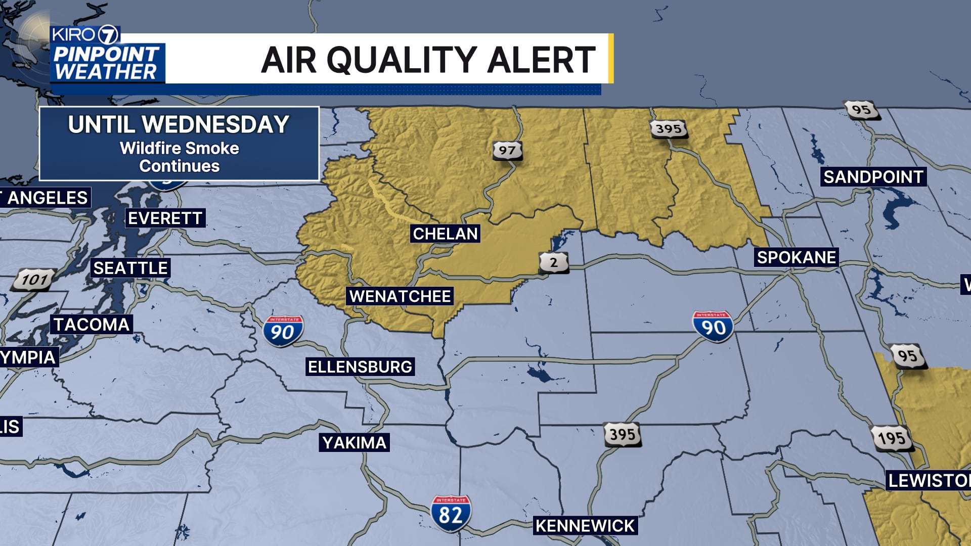 Wildfire smoke to stay east of the Cascades for days