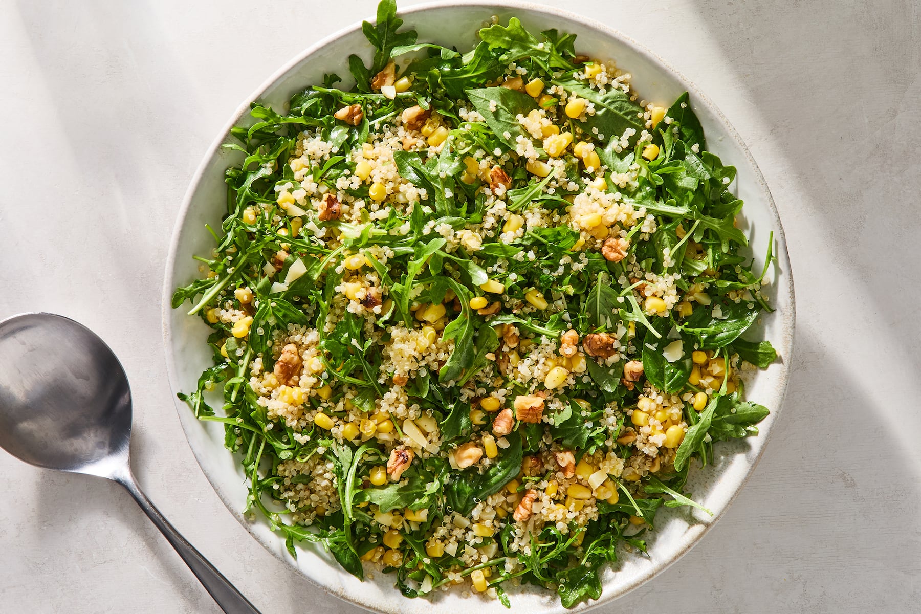 Quinoa salad with corn and basil