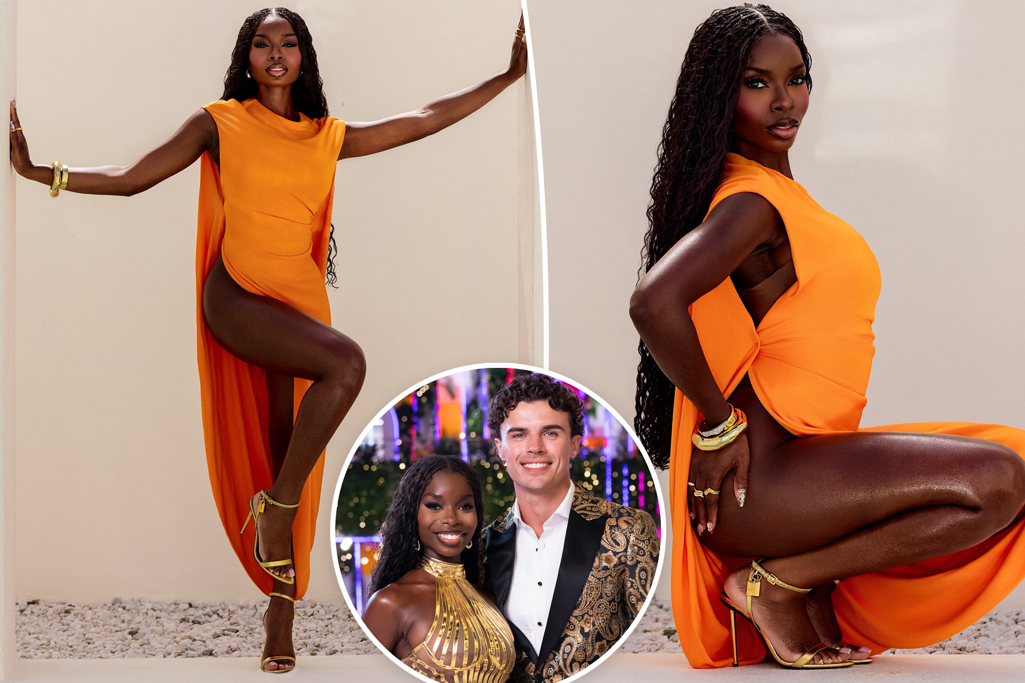 Olandria Carthen perfects revenge dressing in slit-up-to-there orange gown after Nic Vansteenberghe breakup