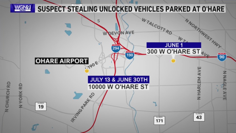 Chicago police warn of vehicle thefts at O'Hare Airport garages