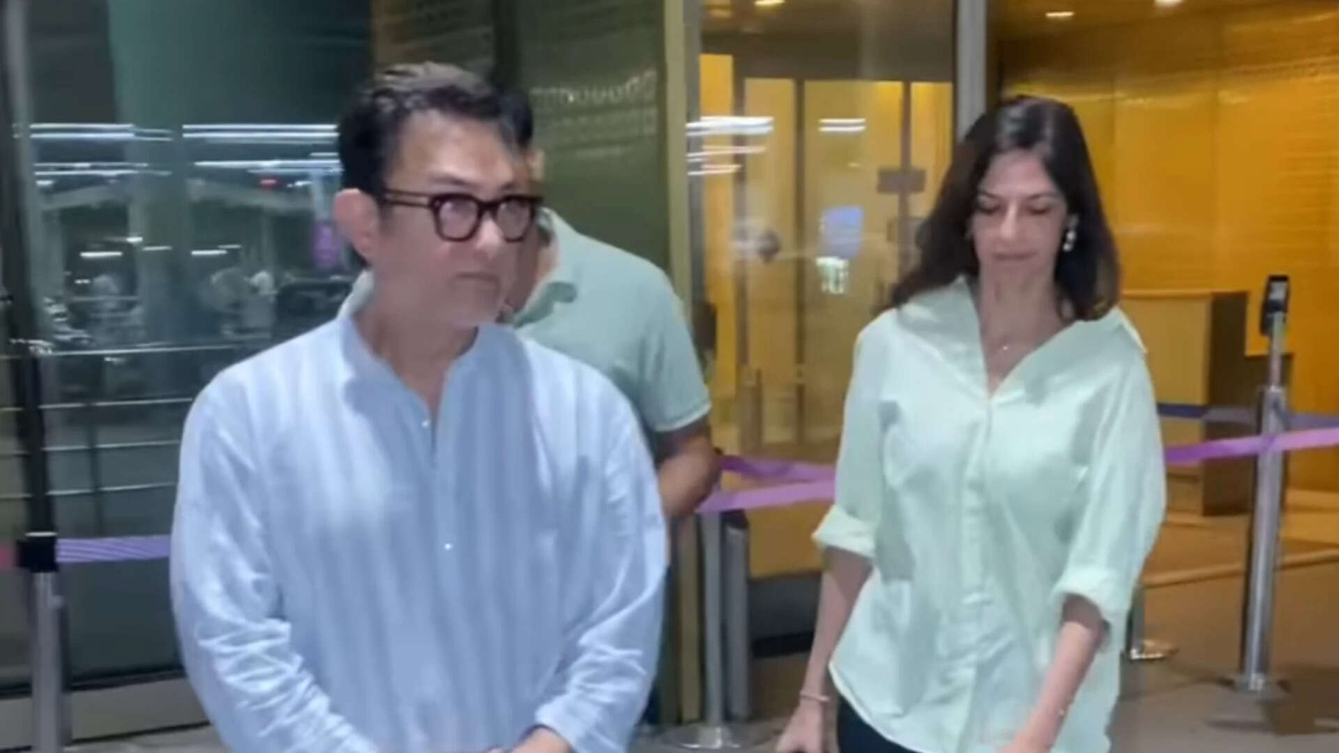 Aamir Khan returns to Mumbai with wife Gauri Spratt; stepson left puzzled by paparazzi
