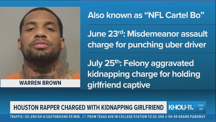 Houston rapper NFL Cartel Bo faces new aggravated kidnapping charge, court records say