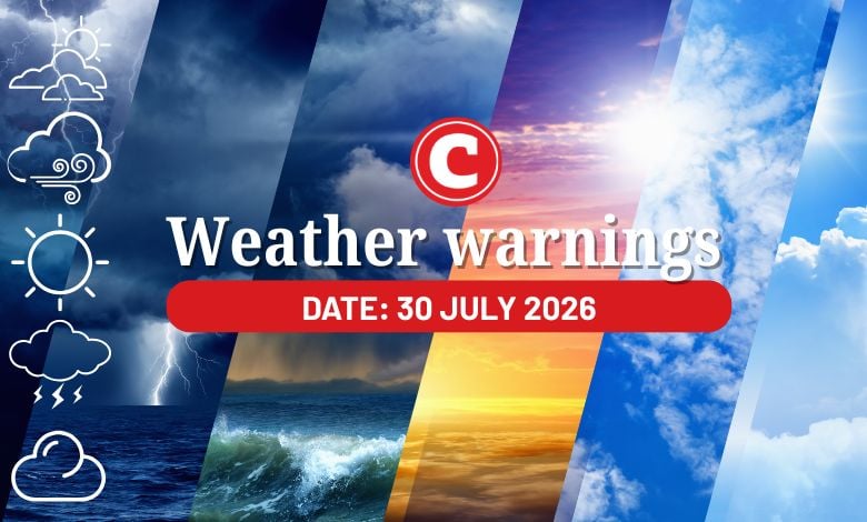 Weather alert: Damaging winds and waves with partly cloudy and conditions