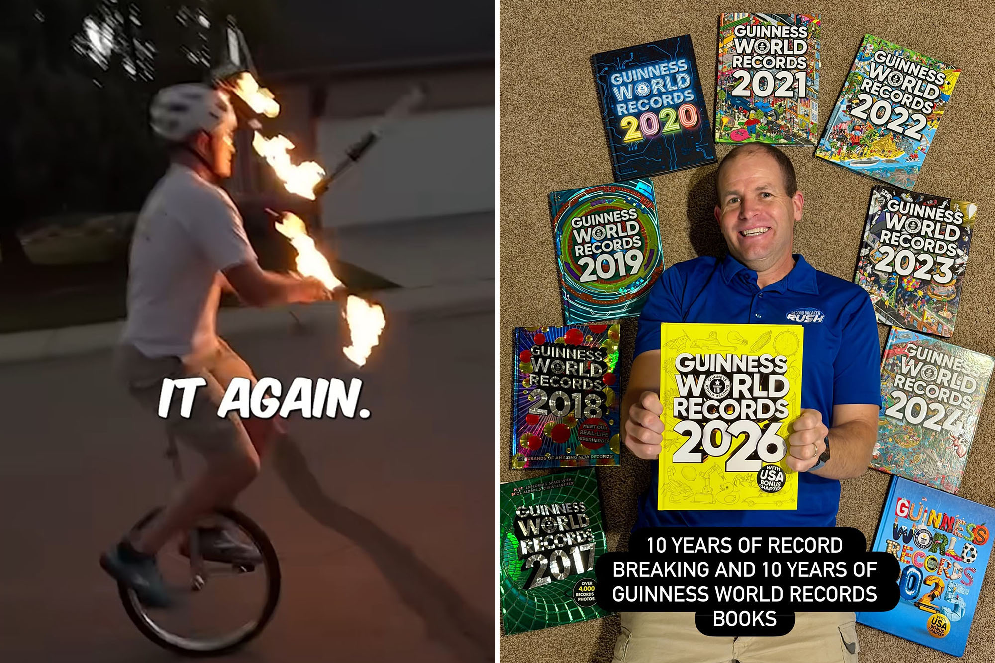 Idaho unicyclist suffers embarrassing injury in Guinness World Record attempt