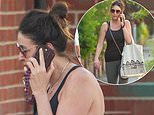 Lisa Snowdon is pictured without her engagement ring following 'split' from fiancé George Smart after detailing having 'wine rages' as she battled through the menopause