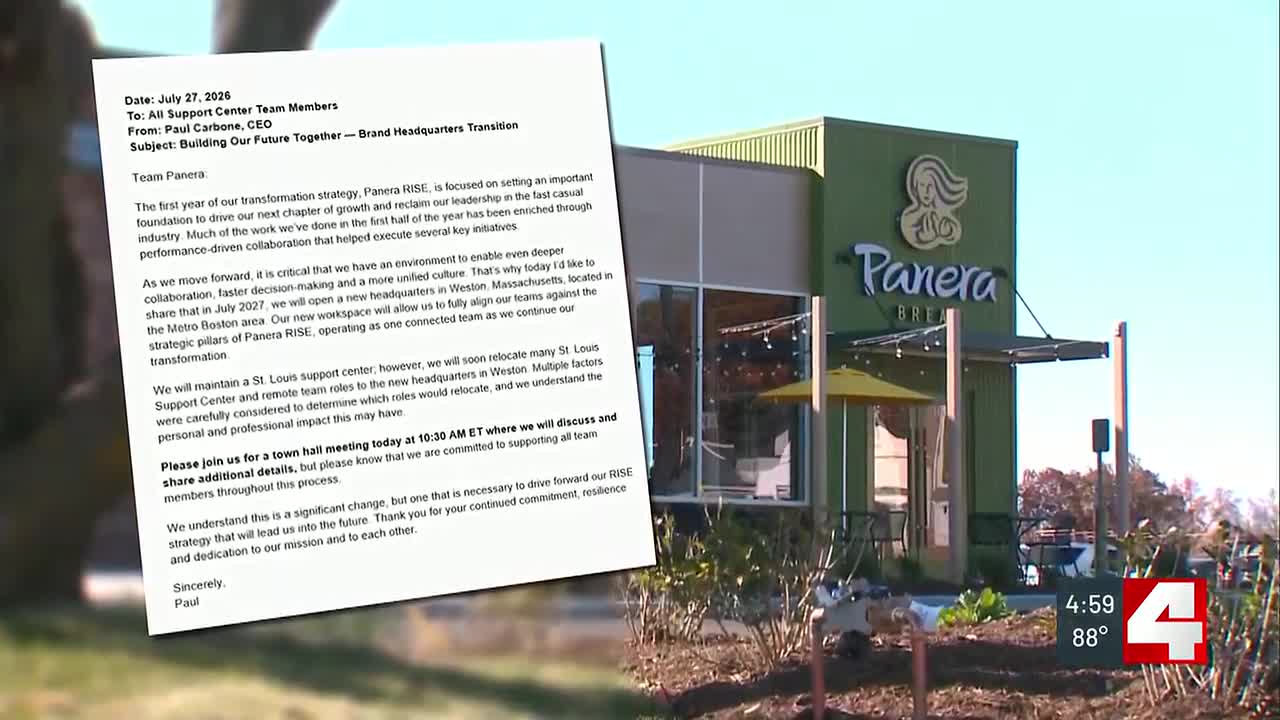 Panera offers up to $50K to relocate St. Louis employees to Boston
