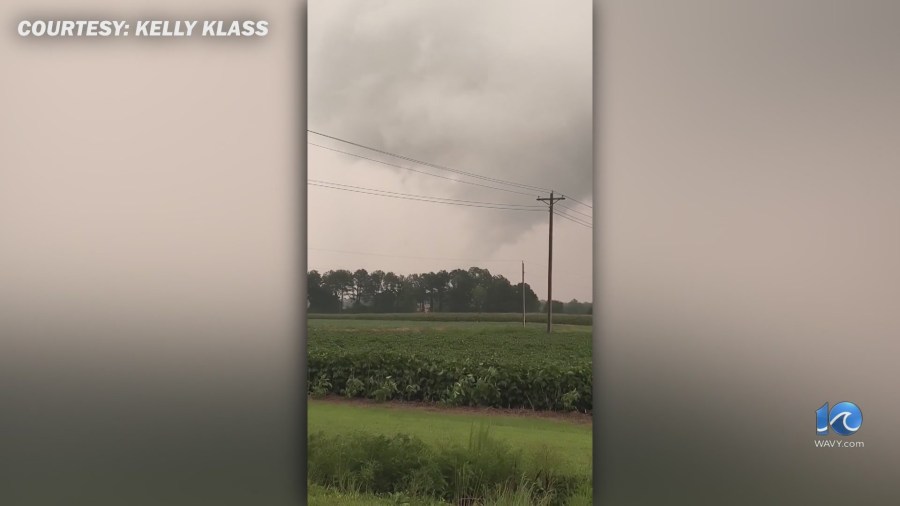 Storm chasers record footage of funnel cloud in Surry during severe weather