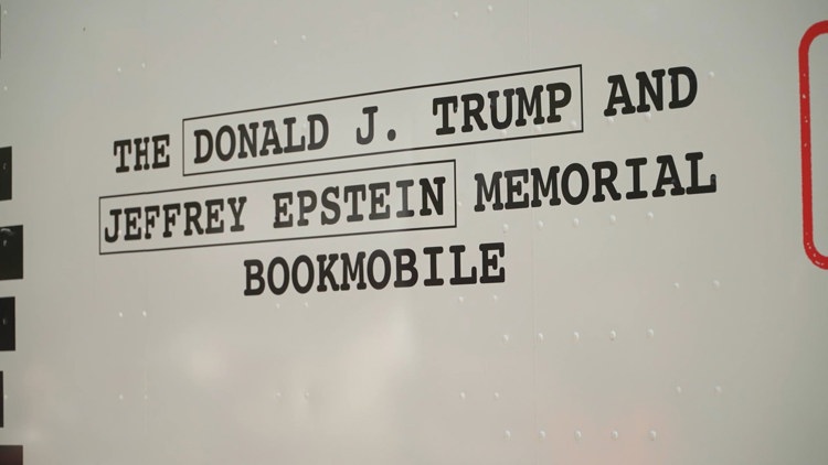 'Bookmobile' featuring Epstein files comes to Capitol Hill in protest of US AG nominee Todd Blanche