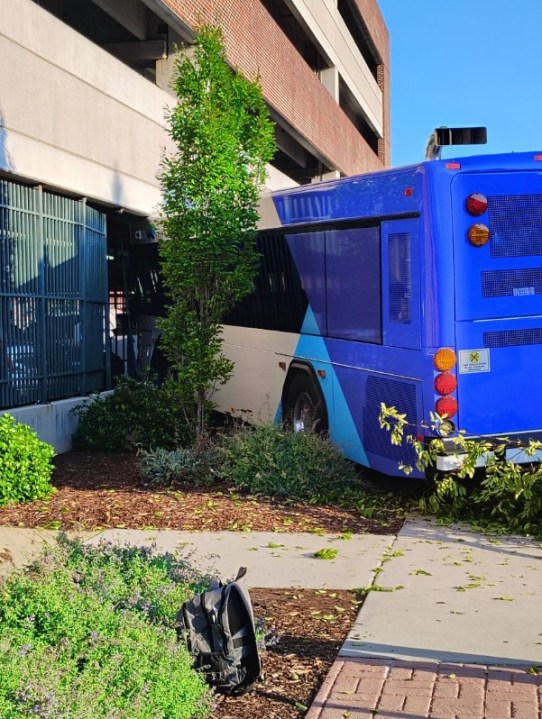 HRT bus strikes parking garage in downtown Newport News