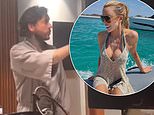 Olivia Attwood is left in hysterics as video emerges of boyfriend Pete Wicks leaping out of her bed in his dressing gown during their raucous trip to Ibiza