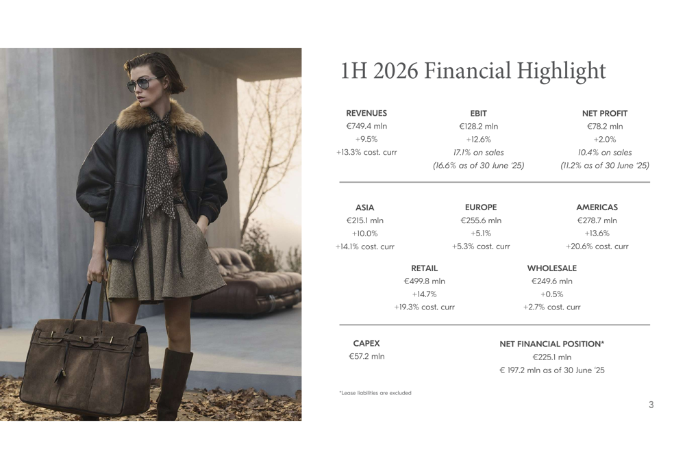 Brunello Cucinelli 1H 2026 slides: revenue up 13%, guidance raised