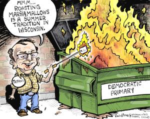 Republicans roast Democratic dumpster fire in Phil Hands' cartoon