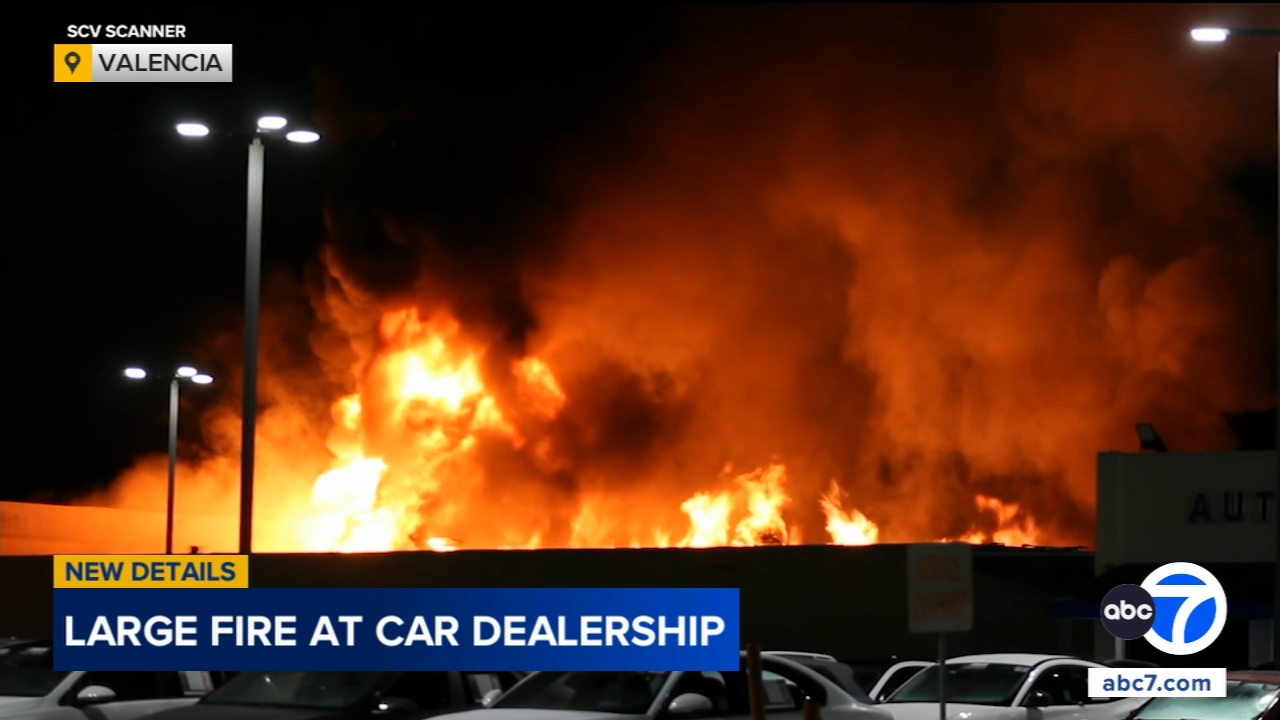 Fire rips through dealership in Valencia, damaging several cars