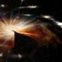 Black hole feeding frenzy ends in lingering cosmic indigestion