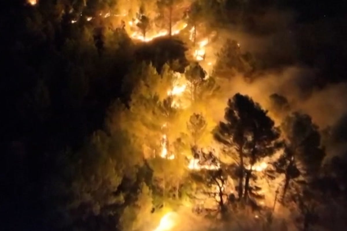 Watch: Mountain burns overnight in Spain’s Castellón in dramatic drone footage