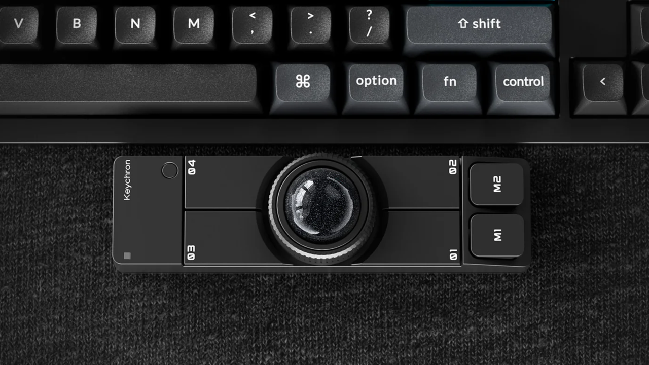 Keyboard giant Keychron launches Nape Pro wireless trackball mouse — rectangular form factor designed to sit under spacebar gives users six customizable buttons and a control dial