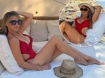 Lizzie Cundy poses in racy swimwear for a playful post after living it up on James Packer's £260million superyacht in Majorca