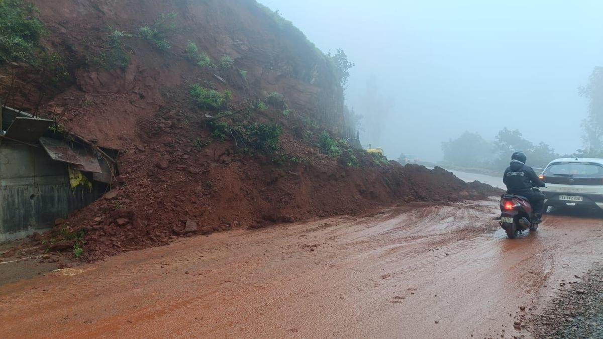Landslip in Chikkamagaluru following rains