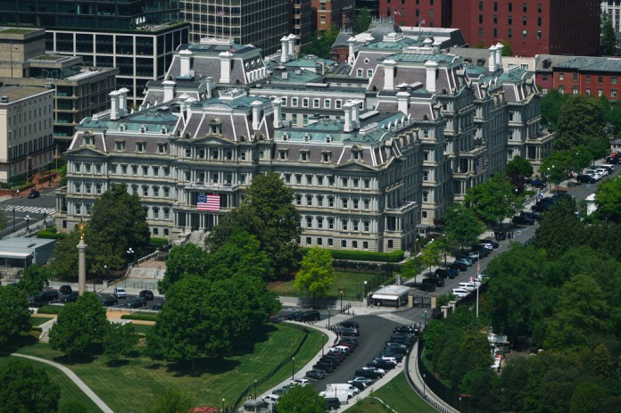 Preservationists ask court to block Trump from painting historic Eisenhower building