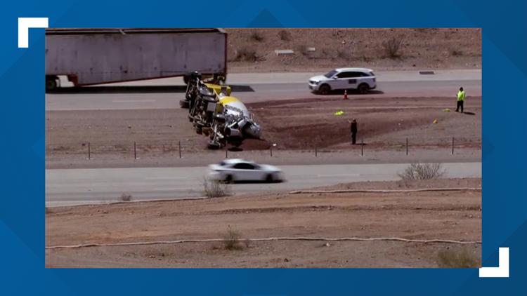 Cement mixer vehicle rolled over on Loop 303 in Peoria