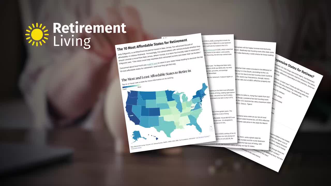 Study ranks the most and least affordable states for retirees