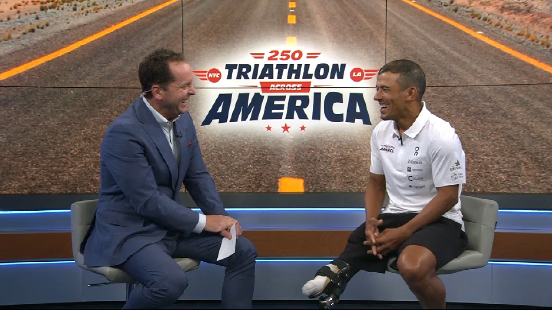 Paralympic athlete completes 3,300-mile triatalon from New York to Los Angeles